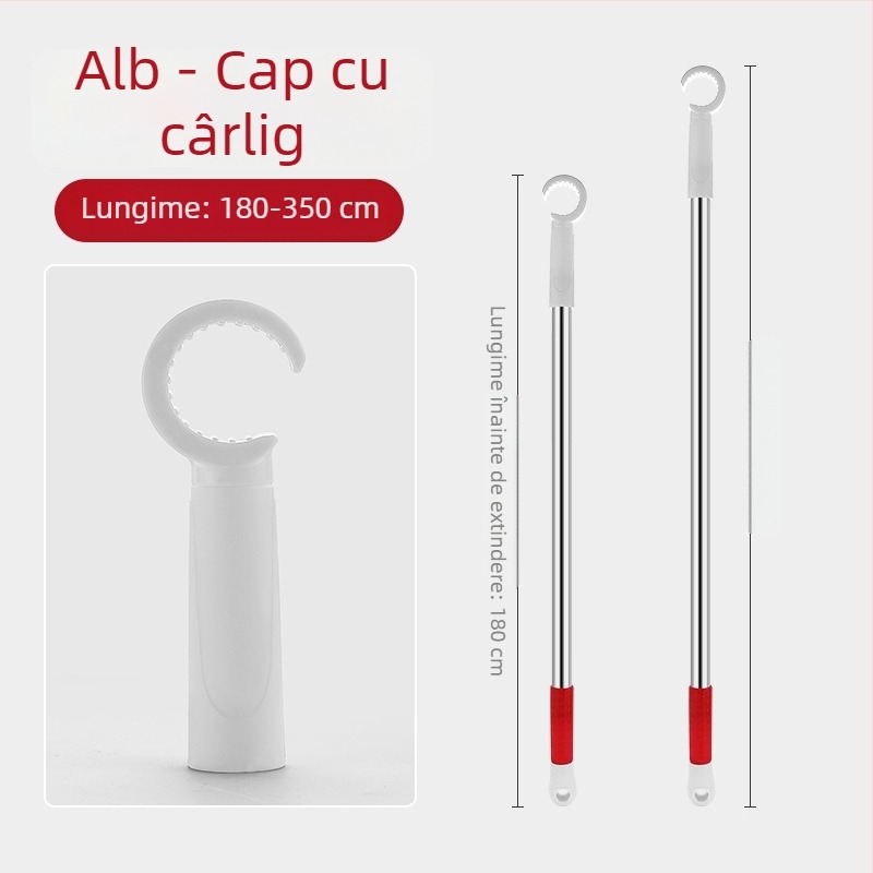 Deschizător de ferestre cu tijă de susținere pentru fereastra glisantă, oțel inoxidabil + ABS, finisaj periat, pentru uși și ferestre