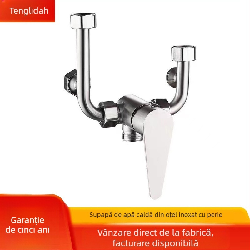 Valvă amestec din oțel inoxidabil 304 pentru boiler și robinet de duș, cald și rece, montare pe suprafață, 0–99°C, intrare/ieșire Ø4 mm