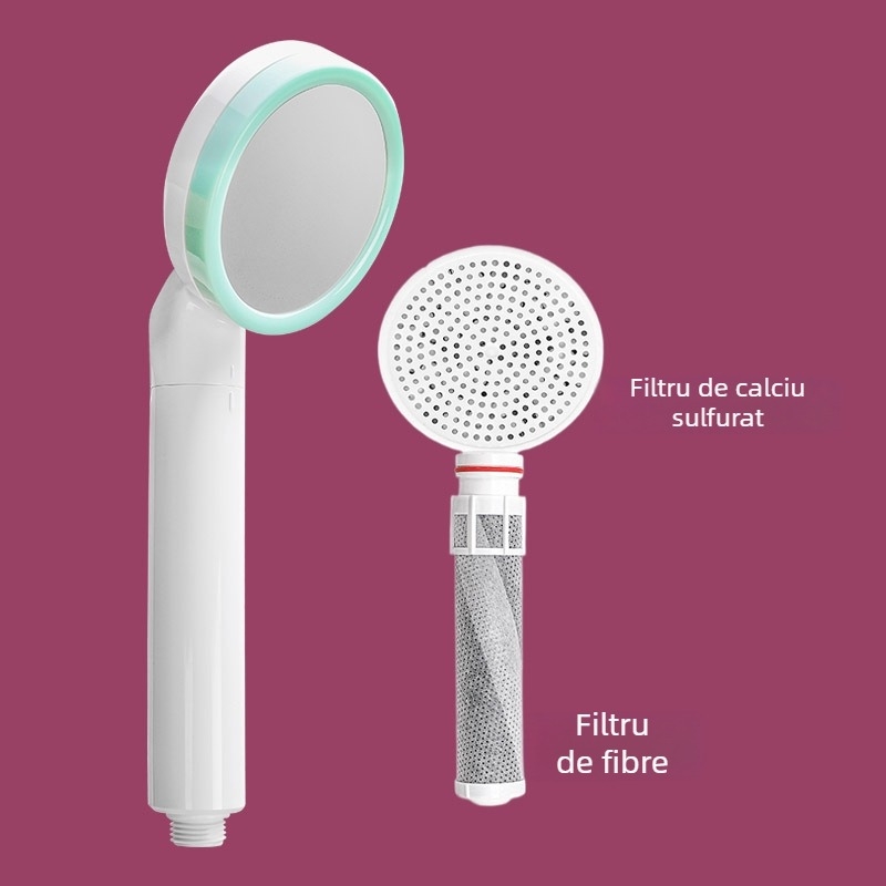 Cap de duș portabil cu filtru de purificare a apei (funcție ploaie, ABS, montaj pe perete, duș ploaie, model M-003)