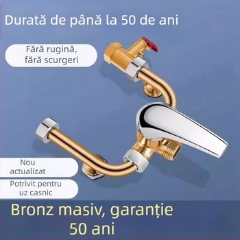 Accesorii pentru amestecul de apă la boiler electric – robinete de apă caldă și rece, întrerupător montat la suprafața pentru duș, amplificator de presiune pentru duș