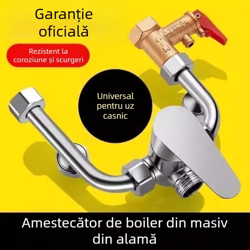 Accesorii pentru amestecul de apă la boiler electric – robinete de apă caldă și rece, întrerupător montat la suprafața pentru duș, amplificator de presiune pentru duș