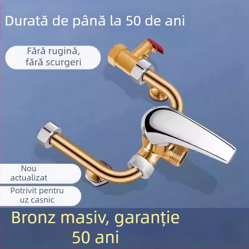Accesorii pentru amestecul de apă la boiler electric – robinete de apă caldă și rece, întrerupător montat la suprafața pentru duș, amplificator de presiune pentru duș