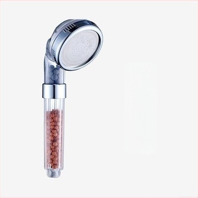 Cap de duș portabil cu ioni negativi — model transparent; funcții: masaj, ploaie și filtrare a apei curate; material: plastic; stil: modern și simplu