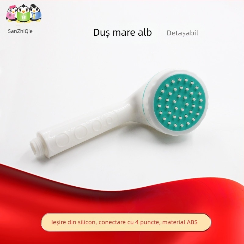 Cap de duș ABS, rotund, funcție ploaie, montaj manual, 0–90°C