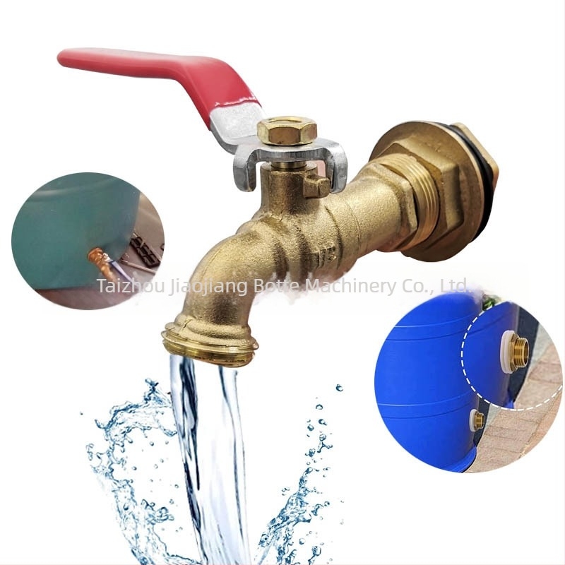 Robinet de evacuare din cupru pentru grădină, pentru recipient de colectare a apei pluviale, model BTB103F, acționare cu un singur mâner, montaj în spirală