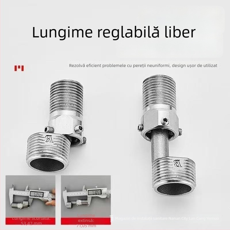 Oțel inoxidabil 304, robinet de duș telescopic reglabil universal cu ieșire în unghi extins pentru cadă, cuplaj 4-6 căi