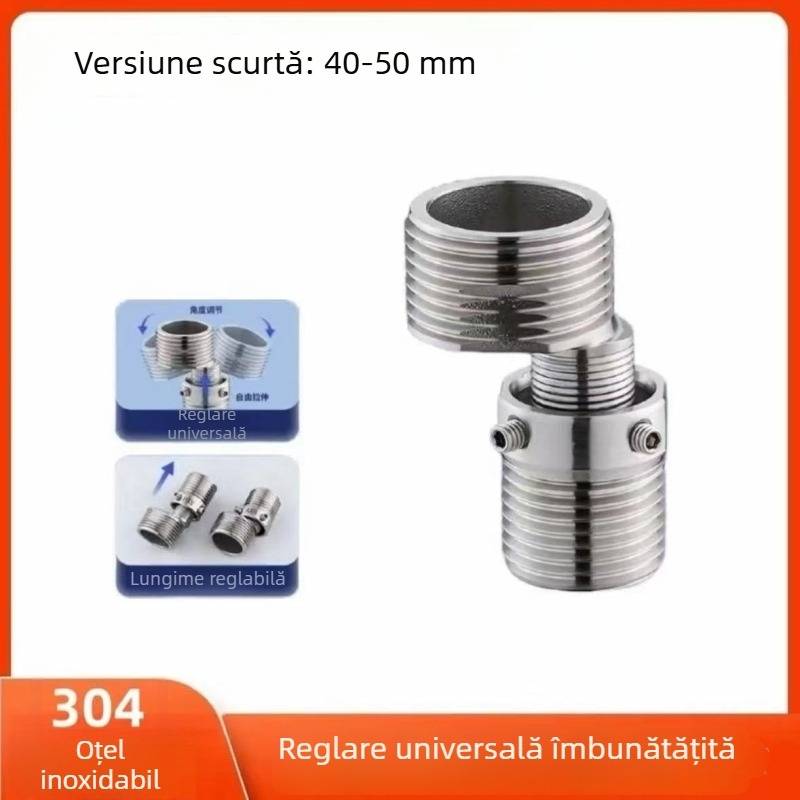 Oțel inoxidabil 304, robinet de duș telescopic reglabil universal cu ieșire în unghi extins pentru cadă, cuplaj 4-6 căi