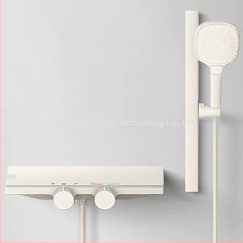 Set de duș din cupru pur, jet pătrat de ploaie, flux reglabil, stil modern minimalist, montaj pe suprafață, model 16312.