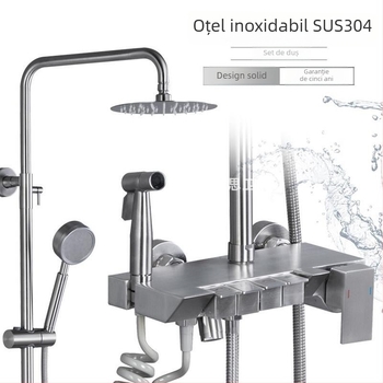 Set de duș din oțel inoxidabil 304 – buton cu patru trepte, funcție ploaie, design modern