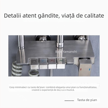 Set de duș din oțel inoxidabil 304 – buton cu patru trepte, funcție ploaie, design modern