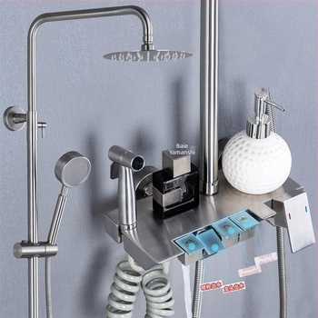 Set de duș din oțel inoxidabil 304 – buton cu patru trepte, funcție ploaie, design modern