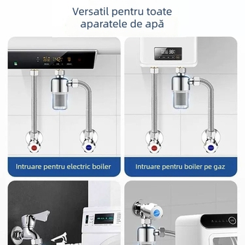 Filtru de intrare pentru mașina de spălat, corp din cupru, finisaj cromat, supapă cu disc ceramic, CE certificat