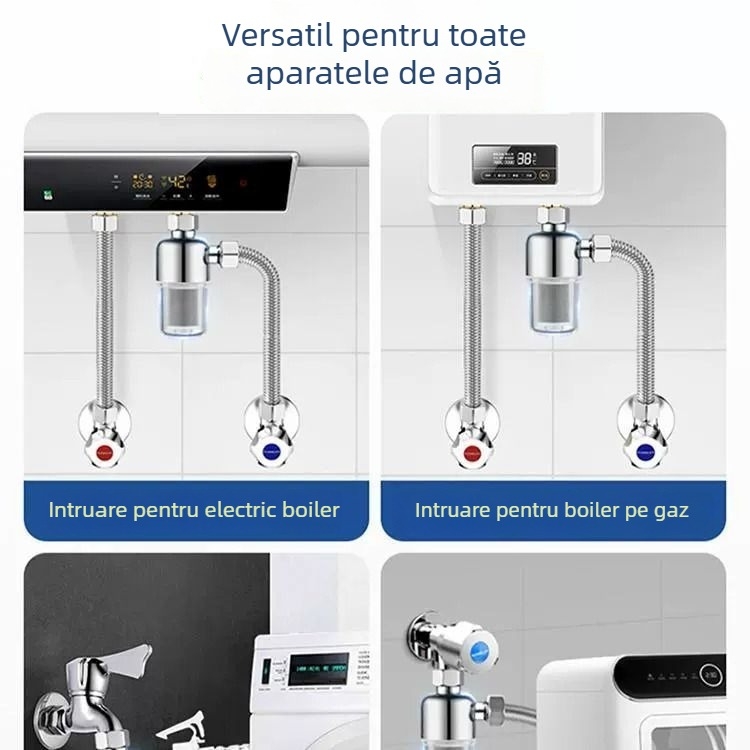 Filtru de intrare pentru mașina de spălat, corp din cupru, finisaj cromat, supapă cu disc ceramic, CE certificat