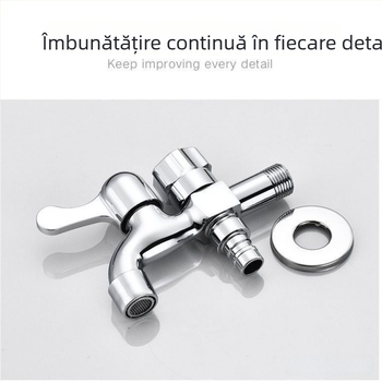 Robinet pentru mașina de spălat din aliaj de zinc, intrare unică și două ieșiri, robinet cu disc ceramic, certificare CE, model F75smj 4mm4557s