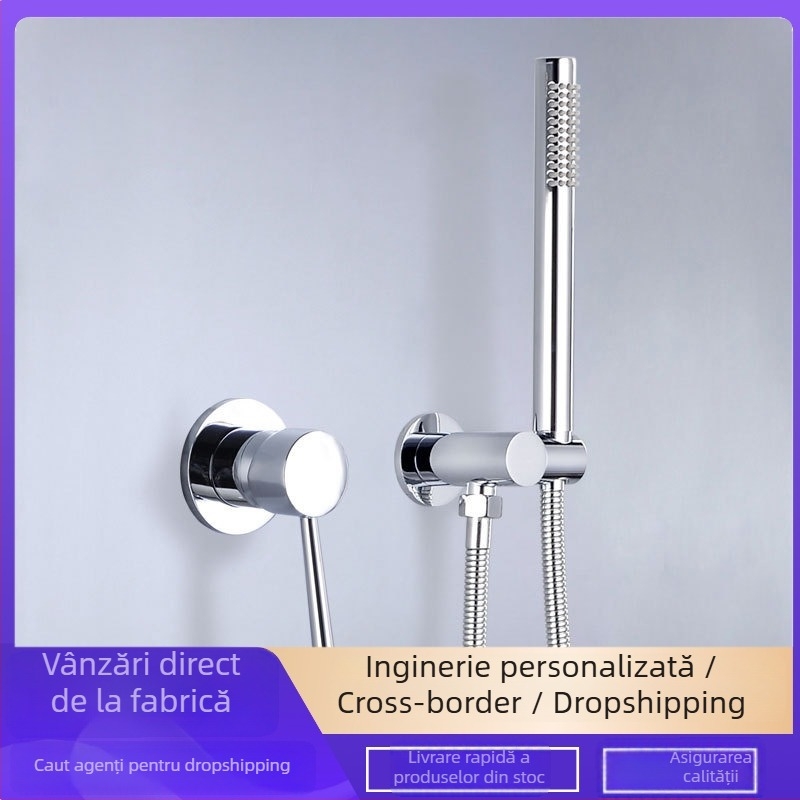 Set de duș încastrat în perete, din cupru, pentru hoteluri și locuințe, amestecător cu disc ceramic, pentru apă caldă și rece, presiune înaltă