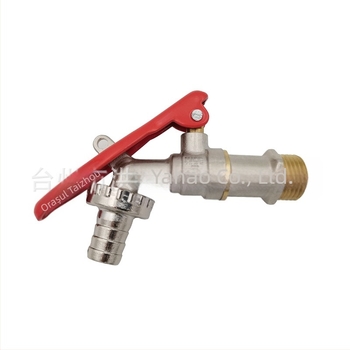 Robinet de grădină din alamă, montat în perete, cu supapă cu bilă antifurt, debit mare, presiune nominală 0,6 MPa