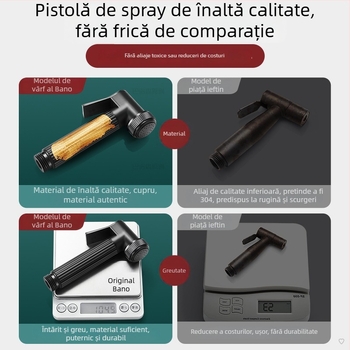 Duș portabil cu pistol de spray, cap de duș manual, din aliaj de zinc, presurizat, reglare presiune, accesorii pentru baie, Jomnw