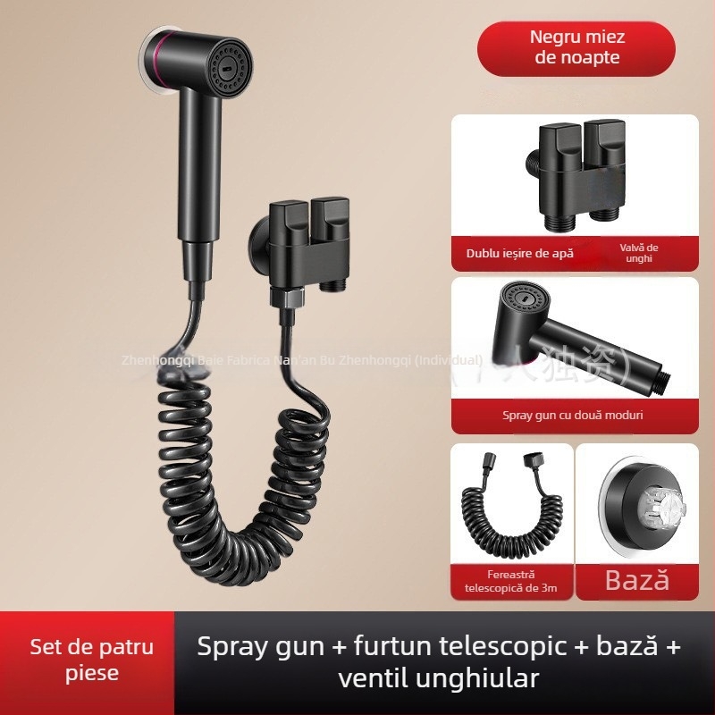 Robinet pentru toaletă cu pistol de pulverizare, oțel inoxidabil 304, montaj pe perete filet, 0–90°C, 1.0 MPa, nucleu de supapă din cupru