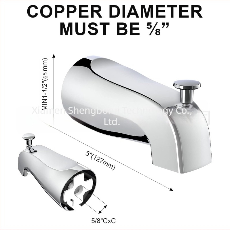 Robinet de cadă încastrat, cu jet tras în jos, model 80019, aliaj de zinc, CUPC certificat, montaj filet