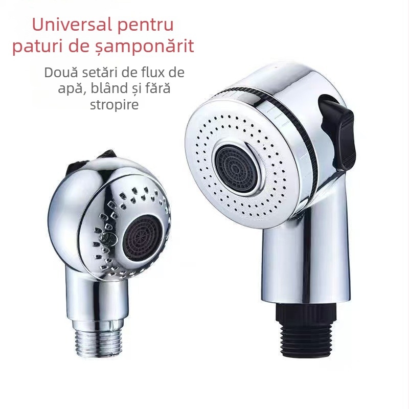 Cap de duş cu două funcții – moduri cu bule și ploaie, ABS, interfață spirală, 0–80°C