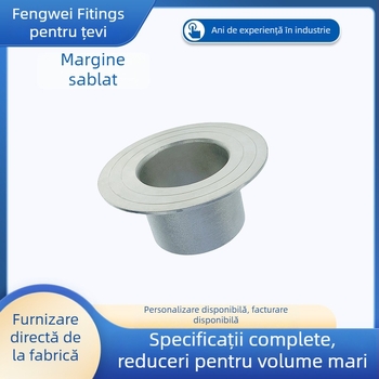 Conexiune țeavă cu flanșă industrială, sudată, din oțel inoxidabil 304, model Roll Sand Flanging, rezistență înaltă la presiune.