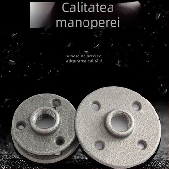 Bază de flanșă din fontă, element LOFT retro, placă fixă de flanșă pentru fitinguri de țevi de 4, 6 și 1 inch