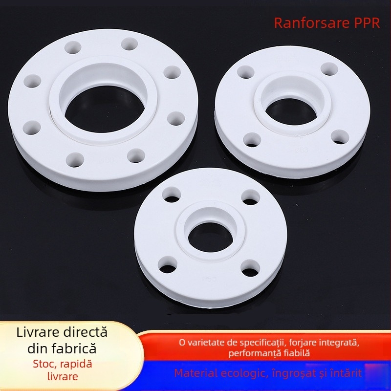 Flanșă PPR pentru conducte, tip divizabil, complet din plastic, conectare prin sudură, material: PPR + oțel inoxidabil, model: flanșă PPR