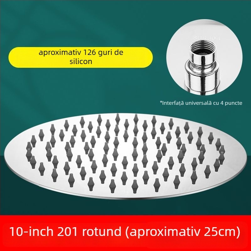 Cap de duș cu jet superior, oțel inoxidabil șlefuit, funcție ploaie, model J-01, temperatură de lucru 0–90°C
