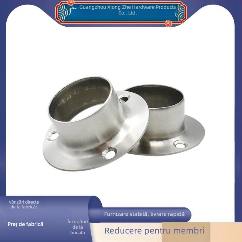 Suport flanșă din oțel inoxidabil pentru bară de haine orizontală, tip transversal, sudură, model FLZXZ001, grad avansat, rezistență la coroziune și la presiune înaltă