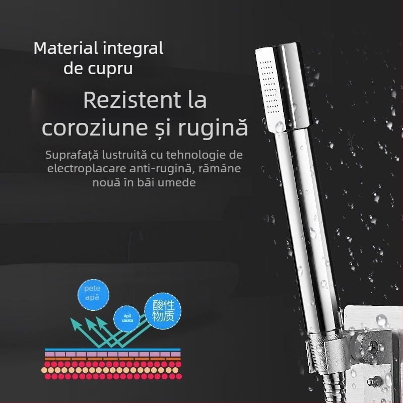 Magic House Cap de duș manual din cupru – Duș portabil cu efect ploaie, finisaj electroplacat, stil lux discret