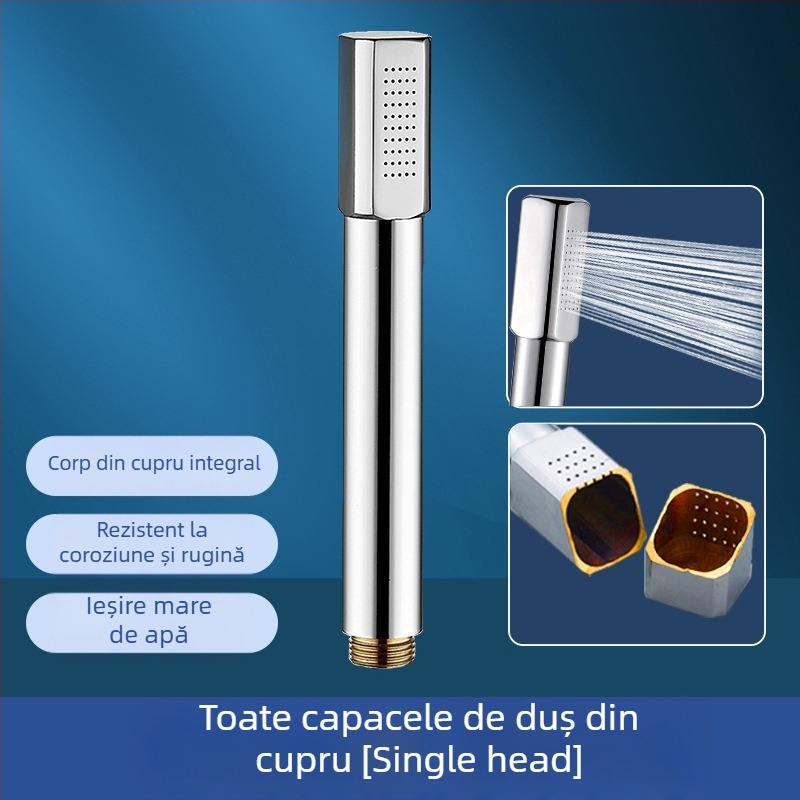 Magic House Cap de duș manual din cupru – Duș portabil cu efect ploaie, finisaj electroplacat, stil lux discret
