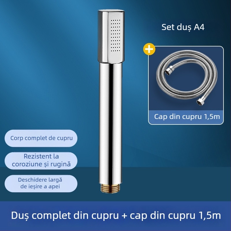 Magic House Cap de duș manual din cupru – Duș portabil cu efect ploaie, finisaj electroplacat, stil lux discret