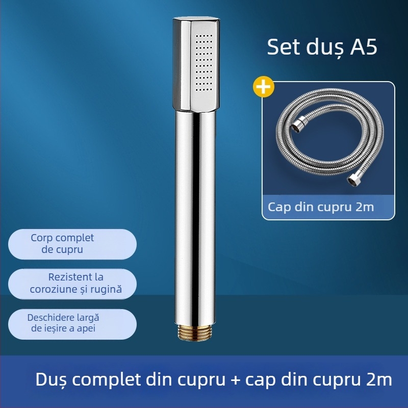 Magic House Cap de duș manual din cupru – Duș portabil cu efect ploaie, finisaj electroplacat, stil lux discret