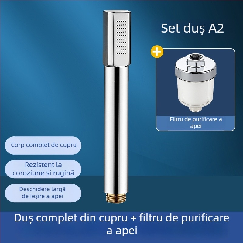 Magic House Cap de duș manual din cupru – Duș portabil cu efect ploaie, finisaj electroplacat, stil lux discret