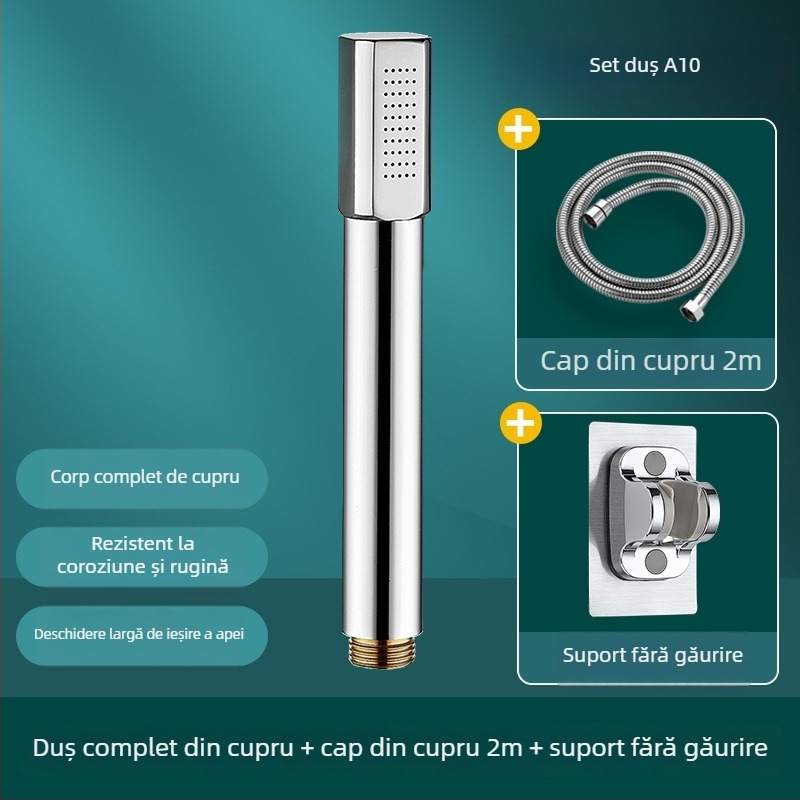 Magic House Cap de duș manual din cupru – Duș portabil cu efect ploaie, finisaj electroplacat, stil lux discret