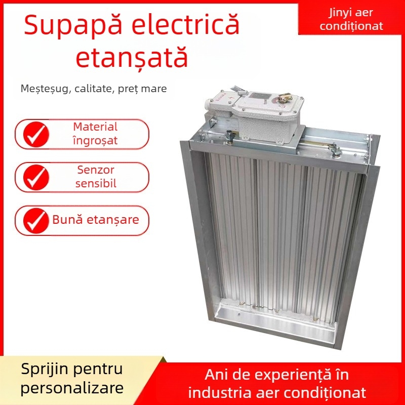 Supapă electrică etanșă cu debit mare de aer, supapă etanșă manuală, supapă bidirecțională de reglare a volumului de aer pentru ventilație industrială