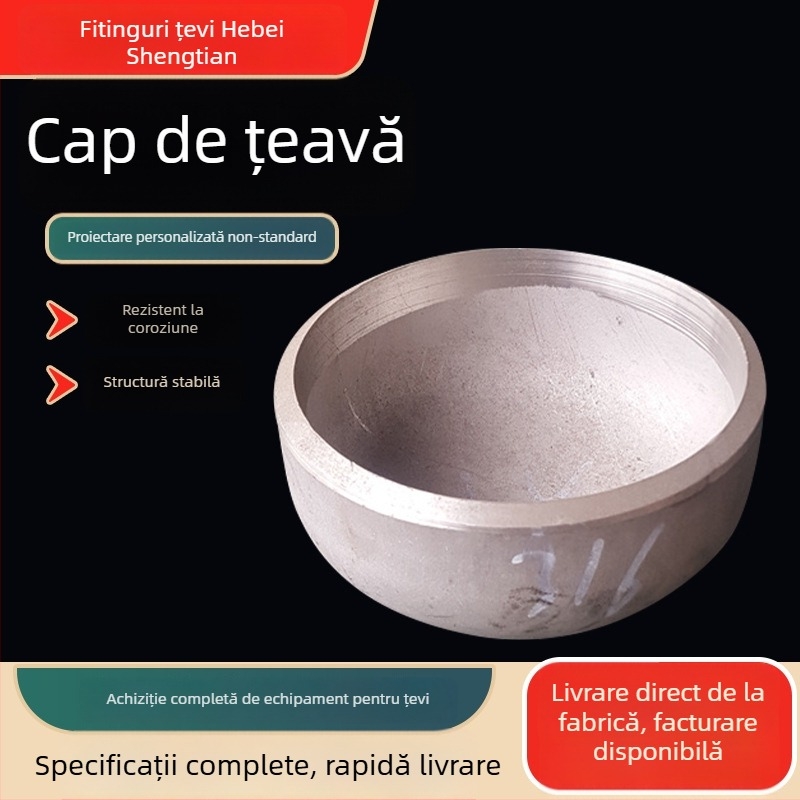 Cap de țeavă cu cap semicircular, oțel carbon, DN20-DN2200, rezistență la coroziune și la presiune înaltă