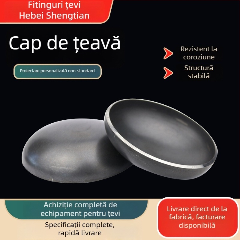 Cap de țeavă cu cap semicircular, oțel carbon, DN20-DN2200, rezistență la coroziune și la presiune înaltă