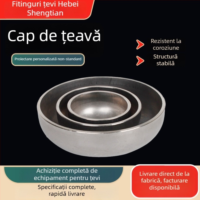 Cap de țeavă cu cap semicircular, oțel carbon, DN20-DN2200, rezistență la coroziune și la presiune înaltă
