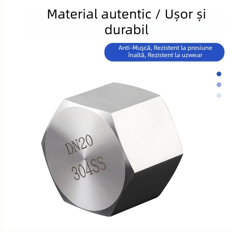 Capă de țeavă interior hexagonal din oțel inoxidabil 304, grosime perete 5 mm, model: capă internă hexagonală 304, rezistență la compresie