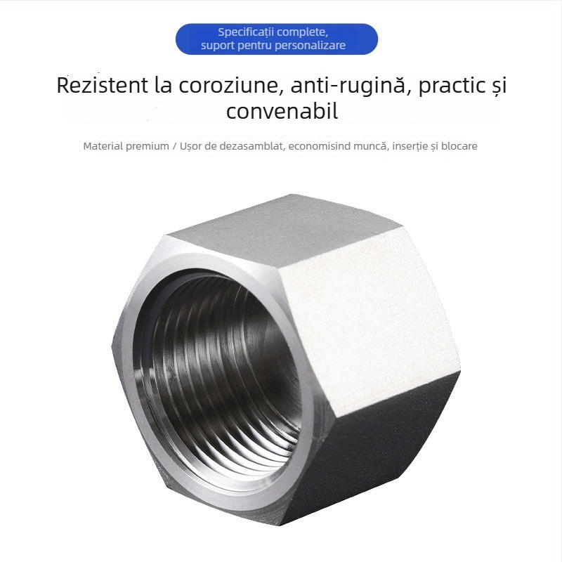 Capă de țeavă interior hexagonal din oțel inoxidabil 304, grosime perete 5 mm, model: capă internă hexagonală 304, rezistență la compresie
