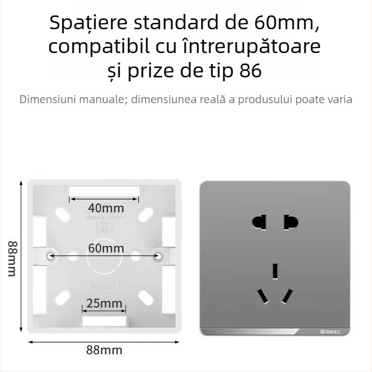 Cutie de joncțiune montată pe suprafață, dublă pentru întrerupătoare și prize, din PVC, ignifugă, model 86