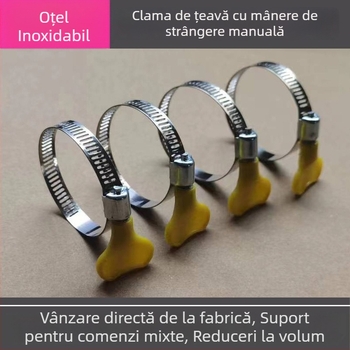 Colier de fixare din oțel inoxidabil cu mâner, reglabil 13–44 mm, grosime perete 1 mm, calitate superioară