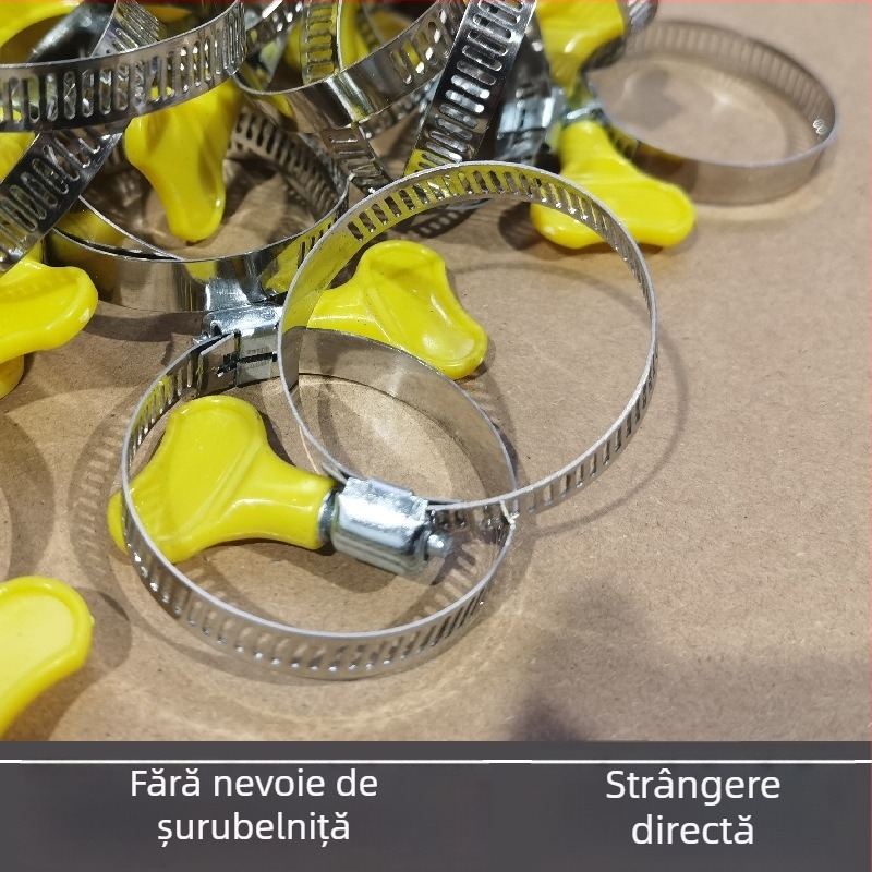Colier de fixare din oțel inoxidabil cu mâner, reglabil 13–44 mm, grosime perete 1 mm, calitate superioară