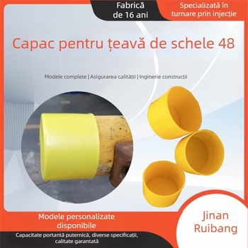 Capă de țeavă din plastic pentru țevi din oțel, set de 48 capace pentru schelă cu husă de protecție
