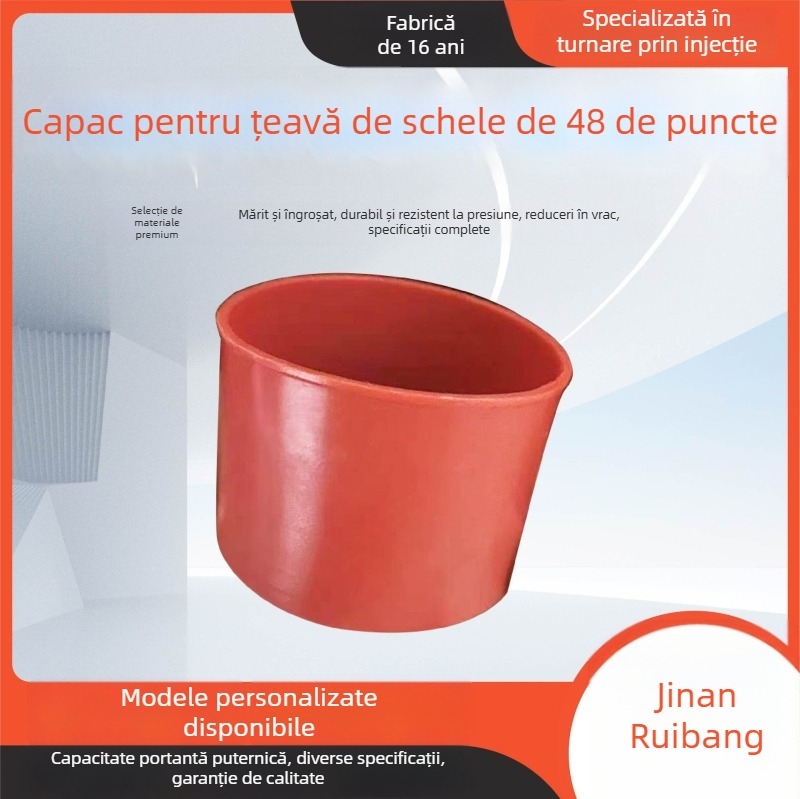 Capă de țeavă din plastic pentru țevi din oțel, set de 48 capace pentru schelă cu husă de protecție