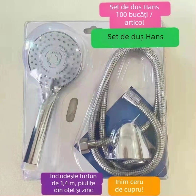 Robinet de duș din oțel inoxidabil cu montaj la vedere, disc ceramic, 0-100°C, 1.6 MPa, conexiuni filetate