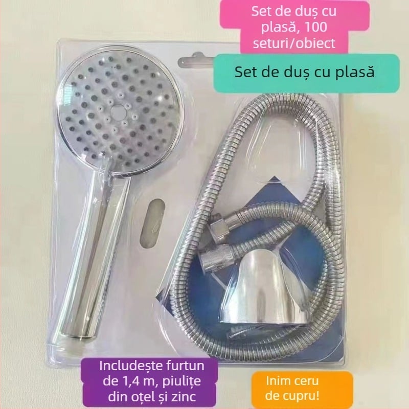 Robinet de duș din oțel inoxidabil cu montaj la vedere, disc ceramic, 0-100°C, 1.6 MPa, conexiuni filetate