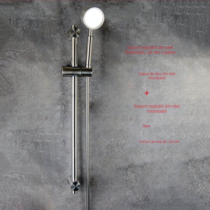 Robinet de duș din oțel inoxidabil cu montaj la vedere, disc ceramic, 0-100°C, 1.6 MPa, conexiuni filetate