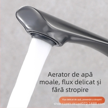 Robinet de lavoar cu apă caldă și rece, montaj într-o singură gaură, corp din aliaj de zinc, cartuș ceramic, model 17001